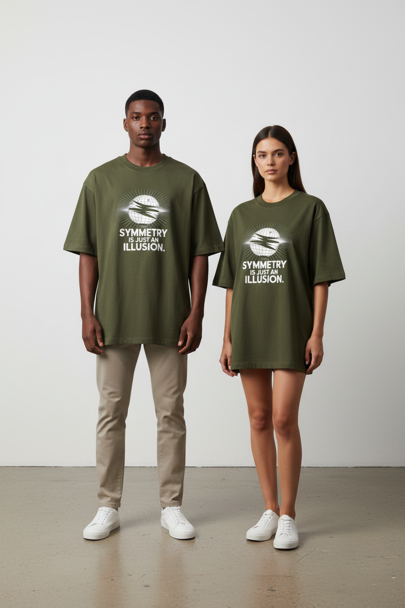 NEBULYN™ SYMMETRY IS JUST AN ILLUSION - Oversized Fit T-Shirt